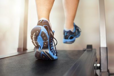 close up running on treadmill