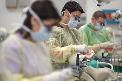 School of Dentistry students learning dental medical procedures